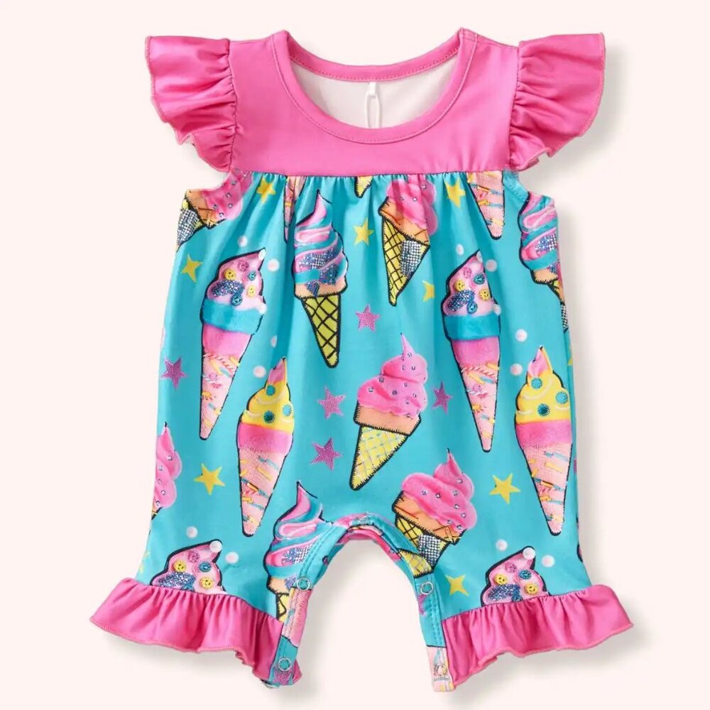 Pete+Lucy Ice Cream Dream Romper NWT Sz 9-12 mos.